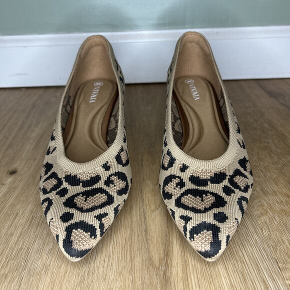 Vivaia Women 6.5 EU 37.5 Stella Heels Kitten Pointed Leopard Sustainable Comfort - Picture 2 of 8